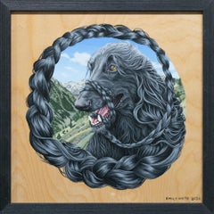 "Afghan Hound I (Hindu Kush Mountains)", Figurative, Dog, Animal, Painting