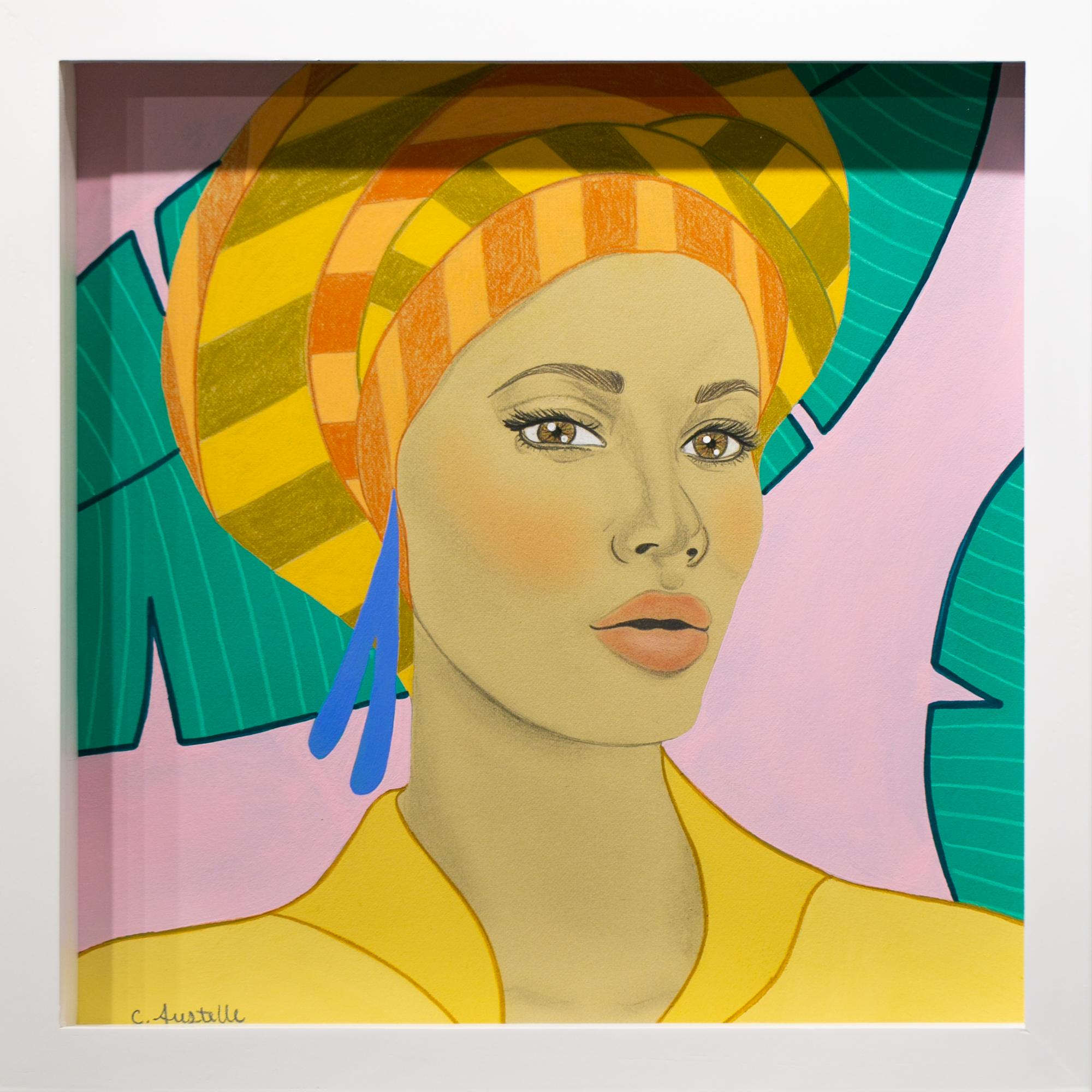 "Jade", Figurative, Portrait, Acrylic, Chalk Pastel, Wax Pastel