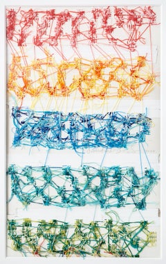 "Generations", Surrealism, Colorful, Rainbow Embroidery on Vintage Photograph