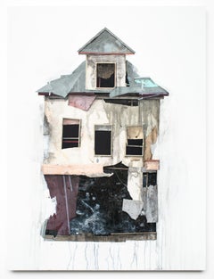 In Isolation Series I Collage on Wood, Contemporary, 21st Century