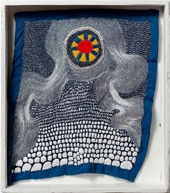 "And Then There Were Two", Hand Embroidery, Used Textiles, Depiction of Stars