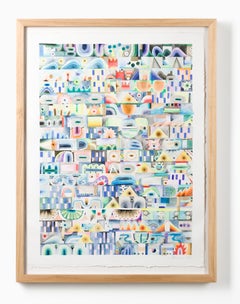« An Accurate Account », aquarelle, abstraction géométrique, motifs