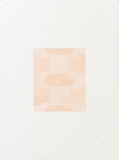 "SV III, Knife Drawing" Scored Paper Texture in Pink Tones by Lucha Rodríguez