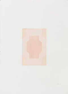 "SV VI, Knife Drawing" Lightly Scored Paper Texture on Soft Watercolor