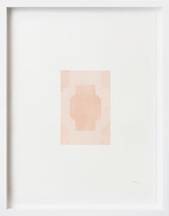 "SV VI, Knife Drawing" Lightly Scored Paper Texture on Soft Watercolor