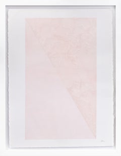 "SV XIII, Knife Drawing" Pink Watercolor With Hand Scored Paper
