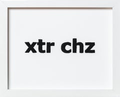 broderie artisanale « Extra Cheese », texte audacieux, lettres, fil sur papier
