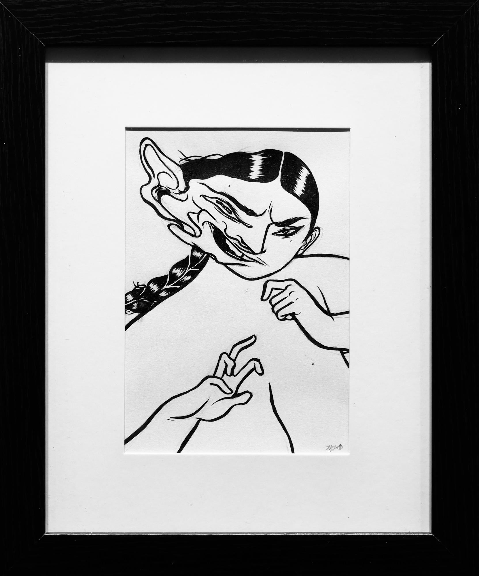 WARP - Gray Figurative Art by Jasjyot Singh Hans
