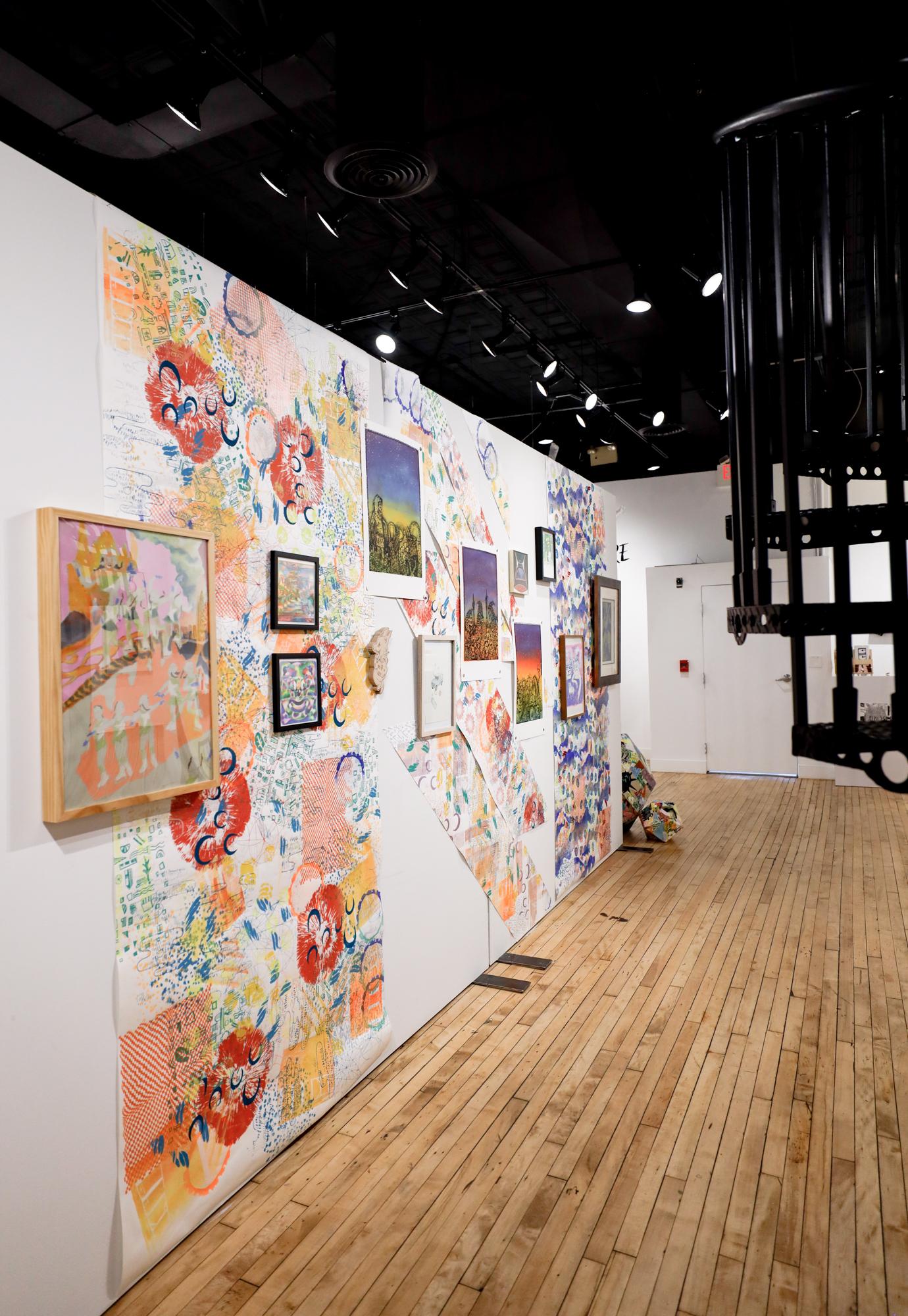 dessin au crayon coloré « Econolines » encadré - Contemporain Art par James Bonney