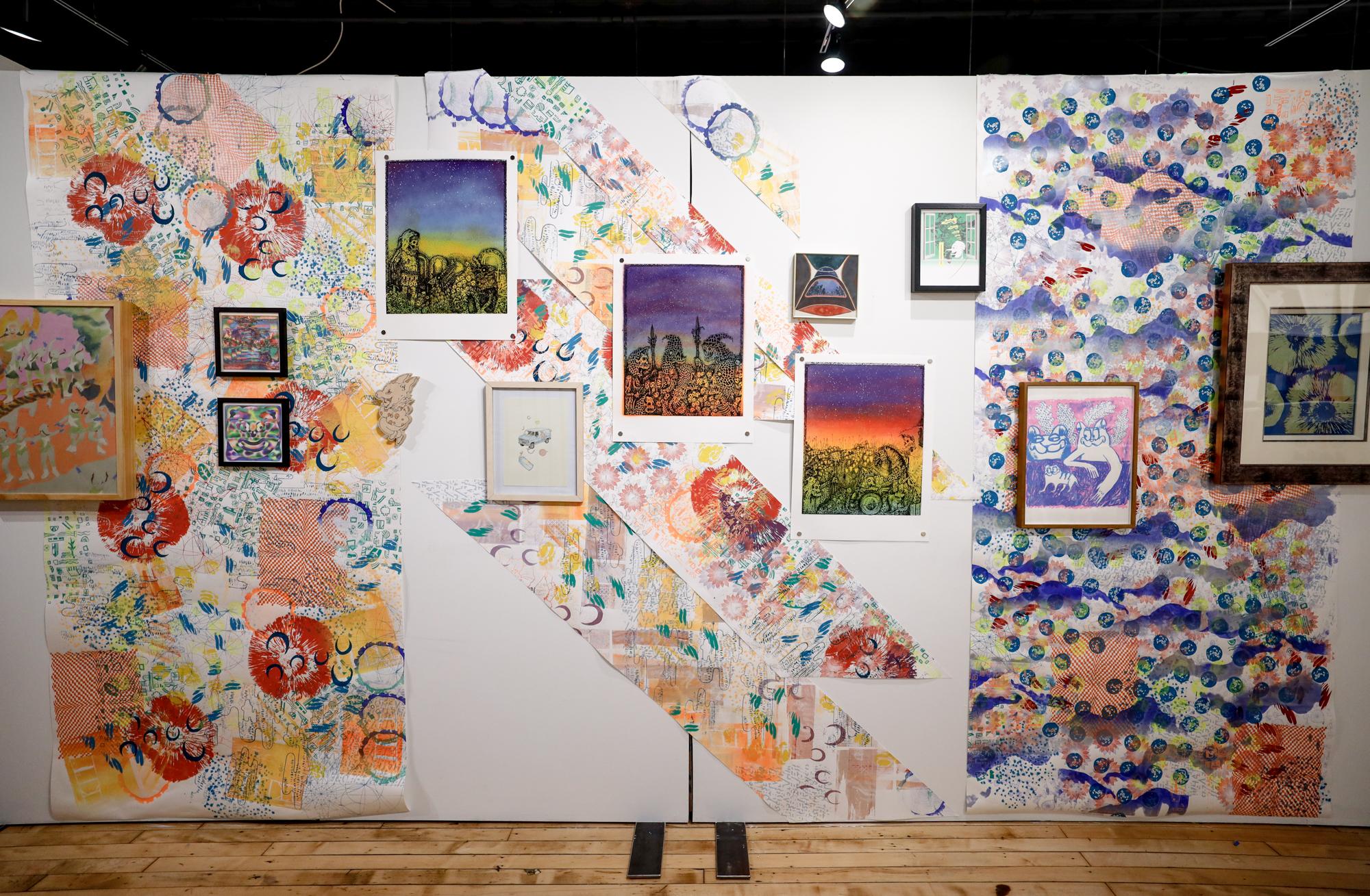 dessin au crayon coloré « Econolines » encadré en vente 7