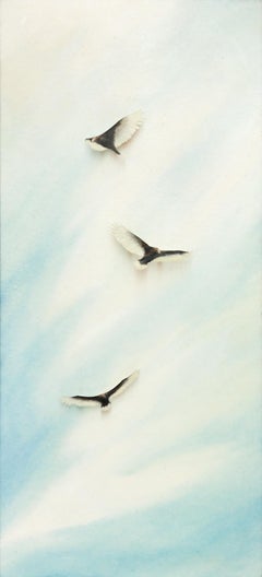 Sentinel 2 Watercolor on Hand-Cut Paper, Contemporary, 21st Century