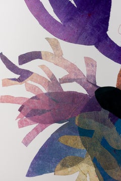 "el viento cuenta historias", Abstracto, Monocopias collage, Tinta, Botánicos