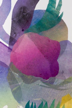 "casting out, calling in", Abstract, Collaged Monoprints, Ink, fabric, botanical