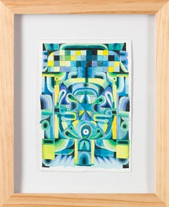"Intersección 3", Acuarela, Abstracción geométrica, Patrones