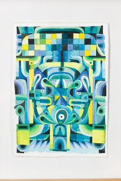 "Intersección 3", Acuarela, Abstracción geométrica, Patrones