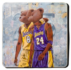 "Kobe", In Memorium, Hand drawn/painted figure featuring Lakers players
