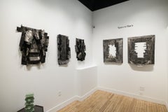 "Delivered and Discarded (positives) #4" collage astratto di inchiostro sumi su Tyvek