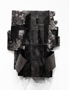 "Delivered and Discarded (positive) #1" dimensionale Collage aus Sumi-Tinte auf Tyvek