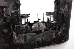 "Delivered and Discarded (negatives) #4" ink and layered cut Tyvek silhouette