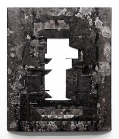 „Delivered and Discarded (negatives) #3“ abstrakte Schichten von manipulierter Sumi-Tinte