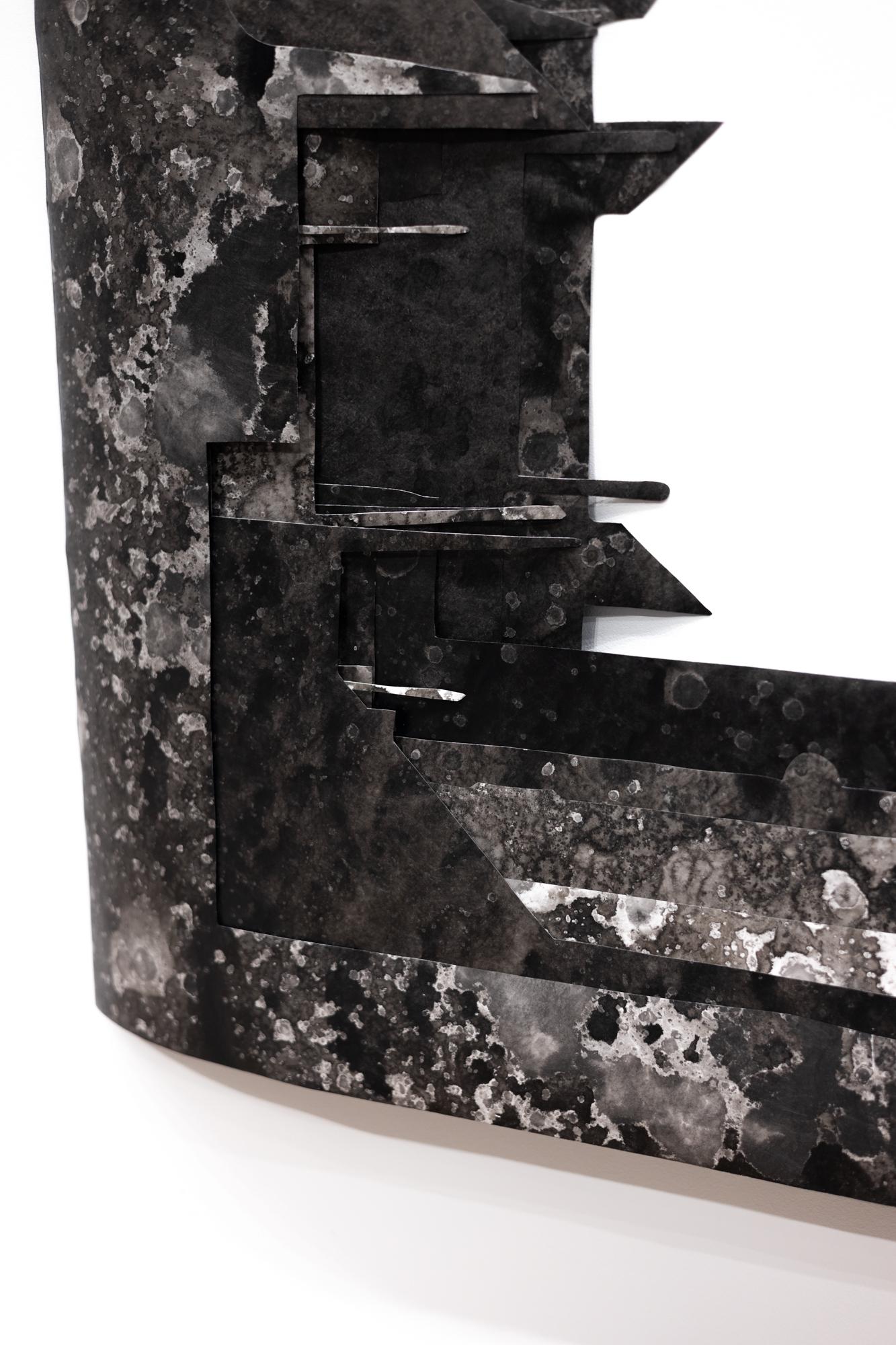 „Delivered and Discarded (negatives) #3“ abstrakte Schichten von manipulierter Sumi-Tinte (Zeitgenössisch), Mixed Media Art, von Yoonmi Nam