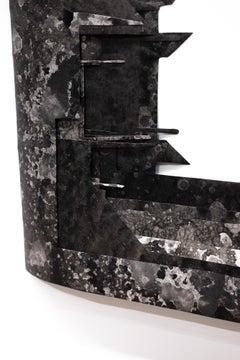 "Delivered and Discarded (negatives) #3" abstract layers of manipulated sumi ink