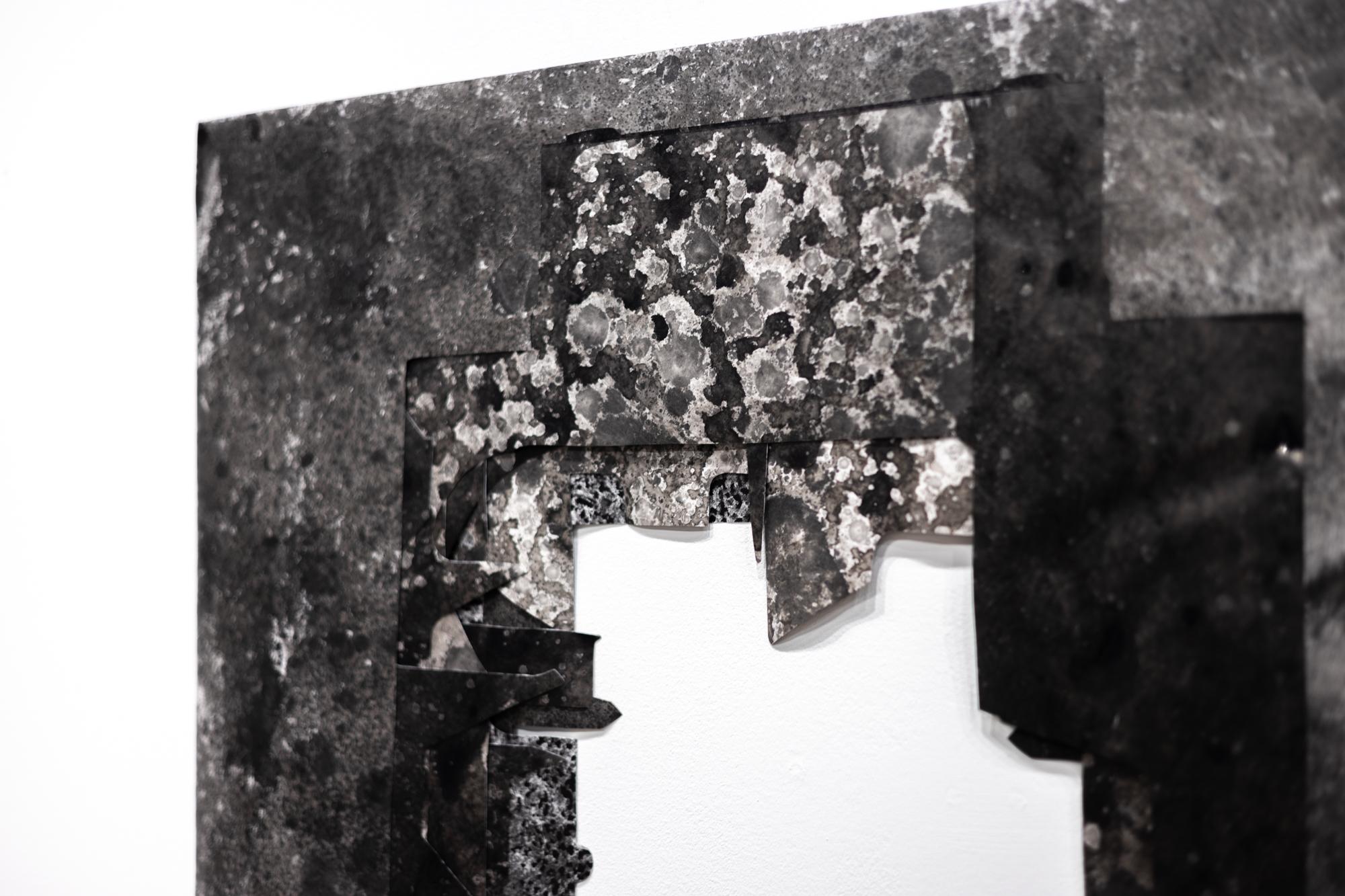 „Delivered and Discarded (negatives) #2“ Schicht- und manipulierte Sumi-Tinte auf Tyvek im Angebot 5