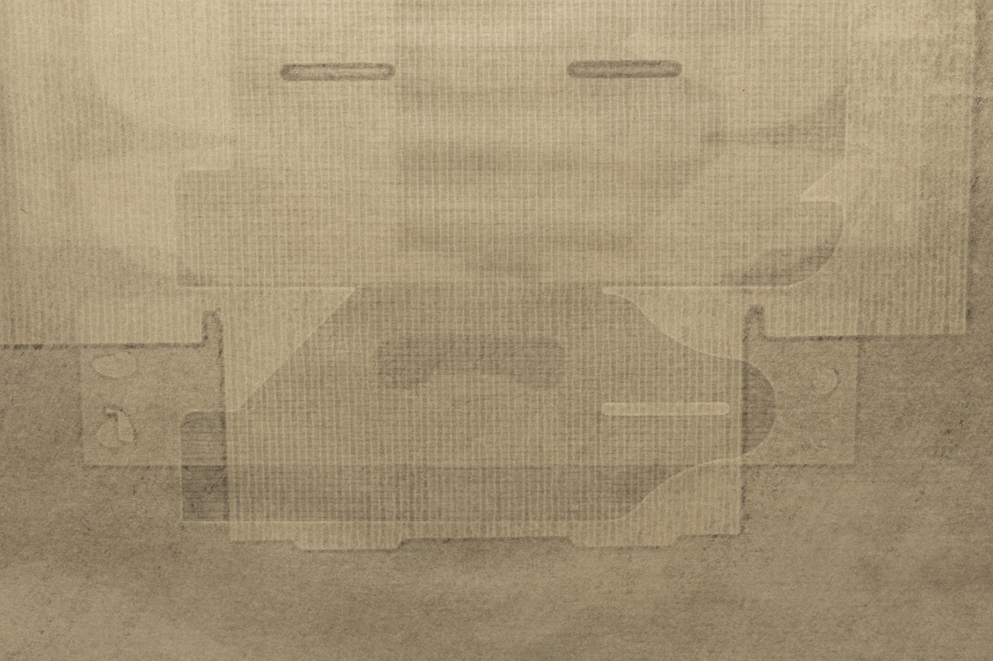 « Unfolding #3 », monotype imprimé sous pression de boîtes à emballage non pliées sur papier en vente 1