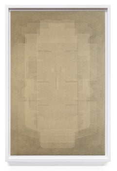 "Unfolding #2" pressure printed monotype of unfolded package boxes on paper