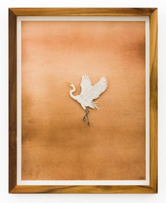 "Egret" Small ScaleHand-Cut and Layered Watercolor of Bird