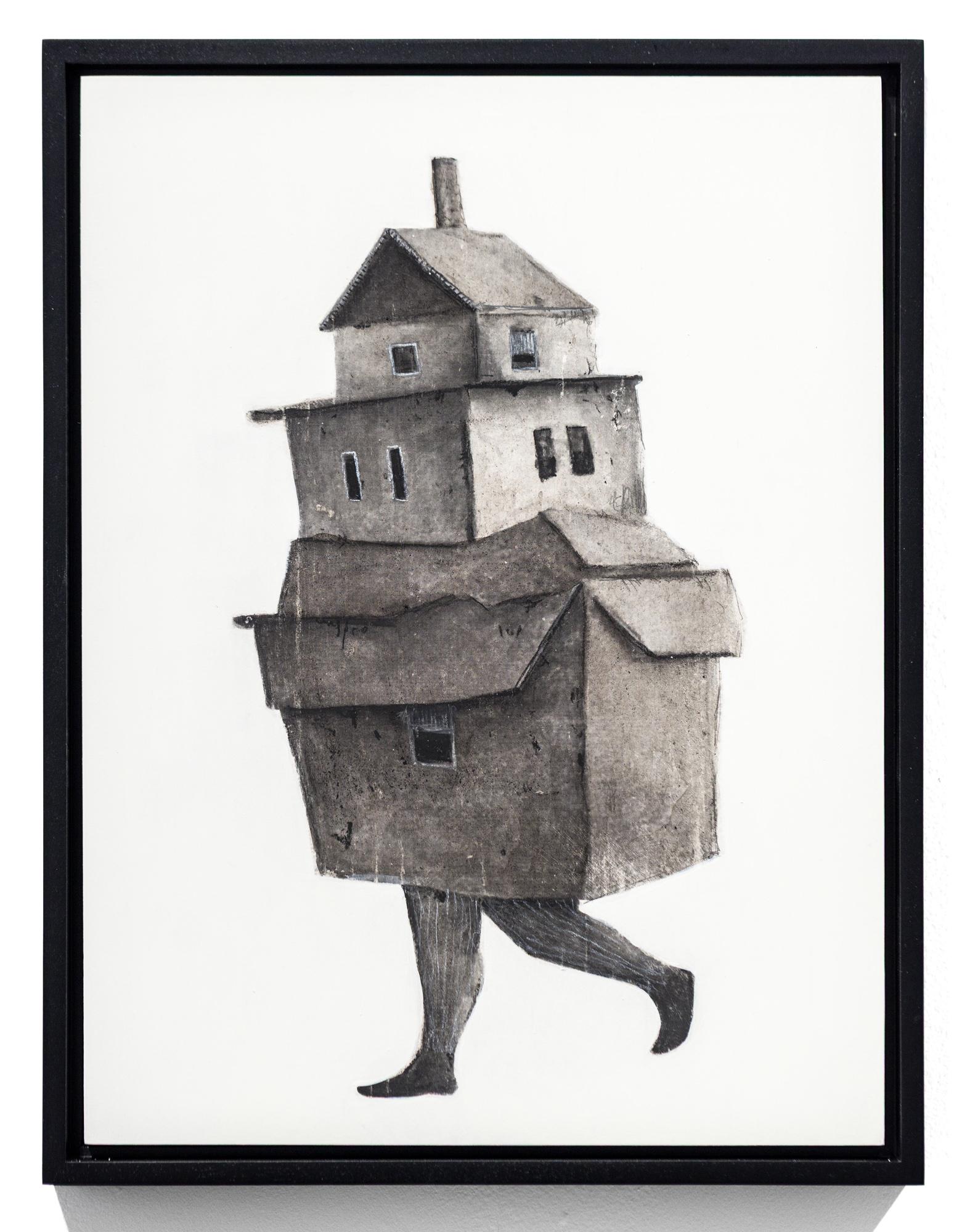 "The Meeting 26" Painting with Ink Transfer, Charcoal, Graphite and Pastel