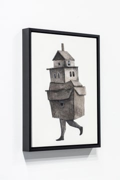 "The Meeting 26" Painting with Ink Transfer, Charcoal, Graphite and Pastel