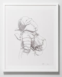 "Ouvrier" Fine Line Portrait in Pen and Ink on Paper