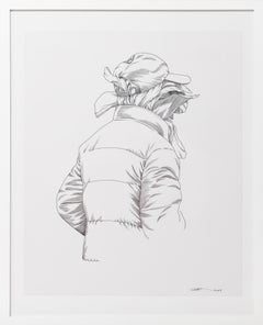 Used "Touriste" Contemporary Botanical Portrait in Ink on Paper
