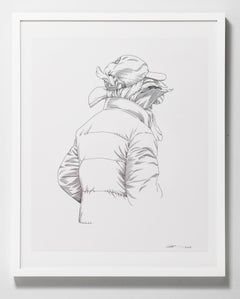 "Touriste" Contemporary Botanical Portrait in Ink on Paper