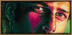 "The Extra Mile" Tight Crop on Man's Portrait in Thread by Danielle Clough