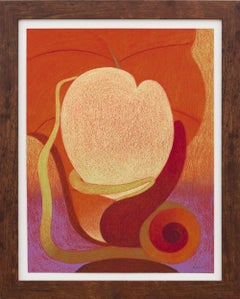 Roche Cruchon - "Ranken, Porzellannymphe", Botanische Elemente in warmen Farben "Ranken, Porzellannymphe", Botanische Elemente in warmen Farben