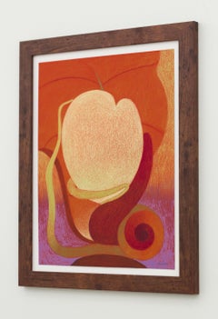 "Tendrils, Porcelain Nymph", Botanical Elements in Warm Colors