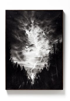 "Tremendum II", Storm Landscape with Lightning and Pine Forest