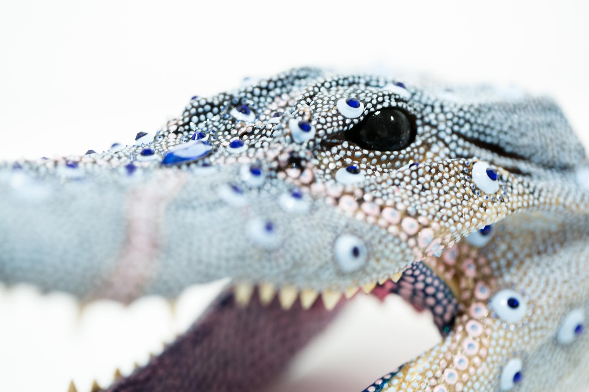 Blueberry Gator - Contemporary Sculpture by PJ Linden