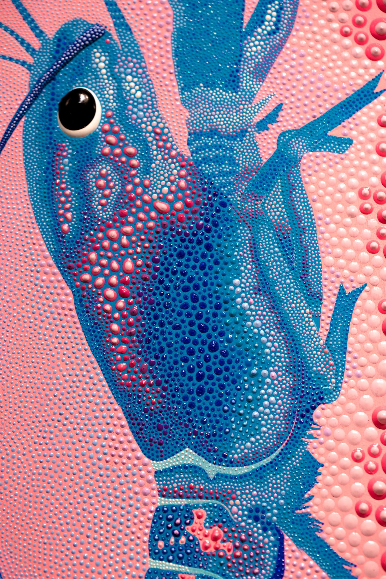 Cotton Candy Crayfish - Contemporary Painting by PJ Linden