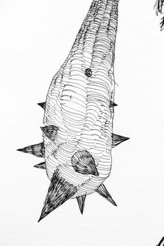 "Dead King 17 [10th Century Norwegian Lord]", Figurative, Drawing, Black, White