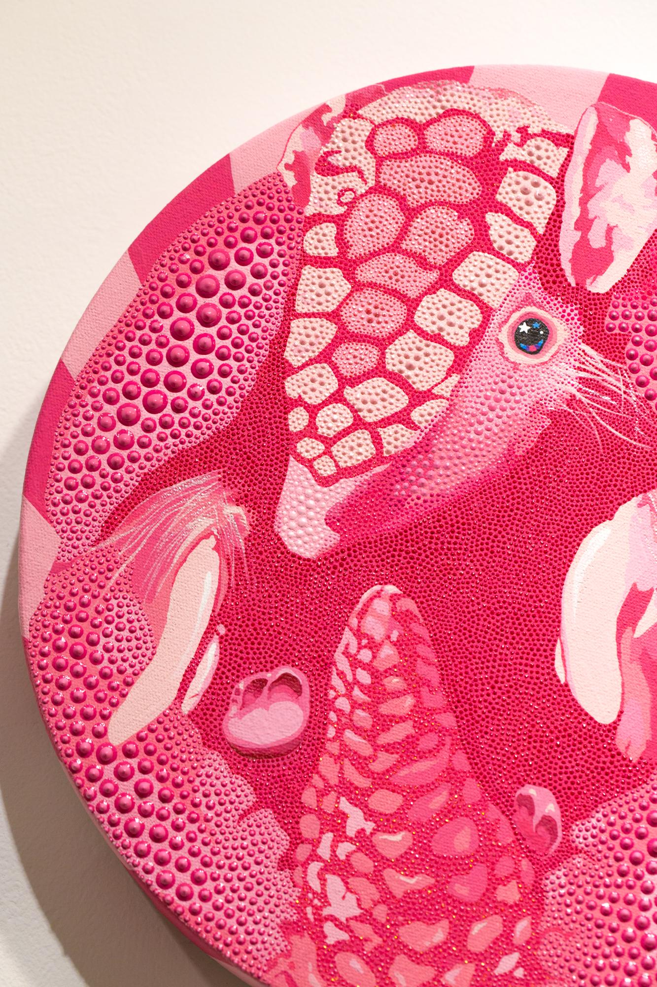 Pink Fairy Armadillo - Contemporary Painting by PJ Linden