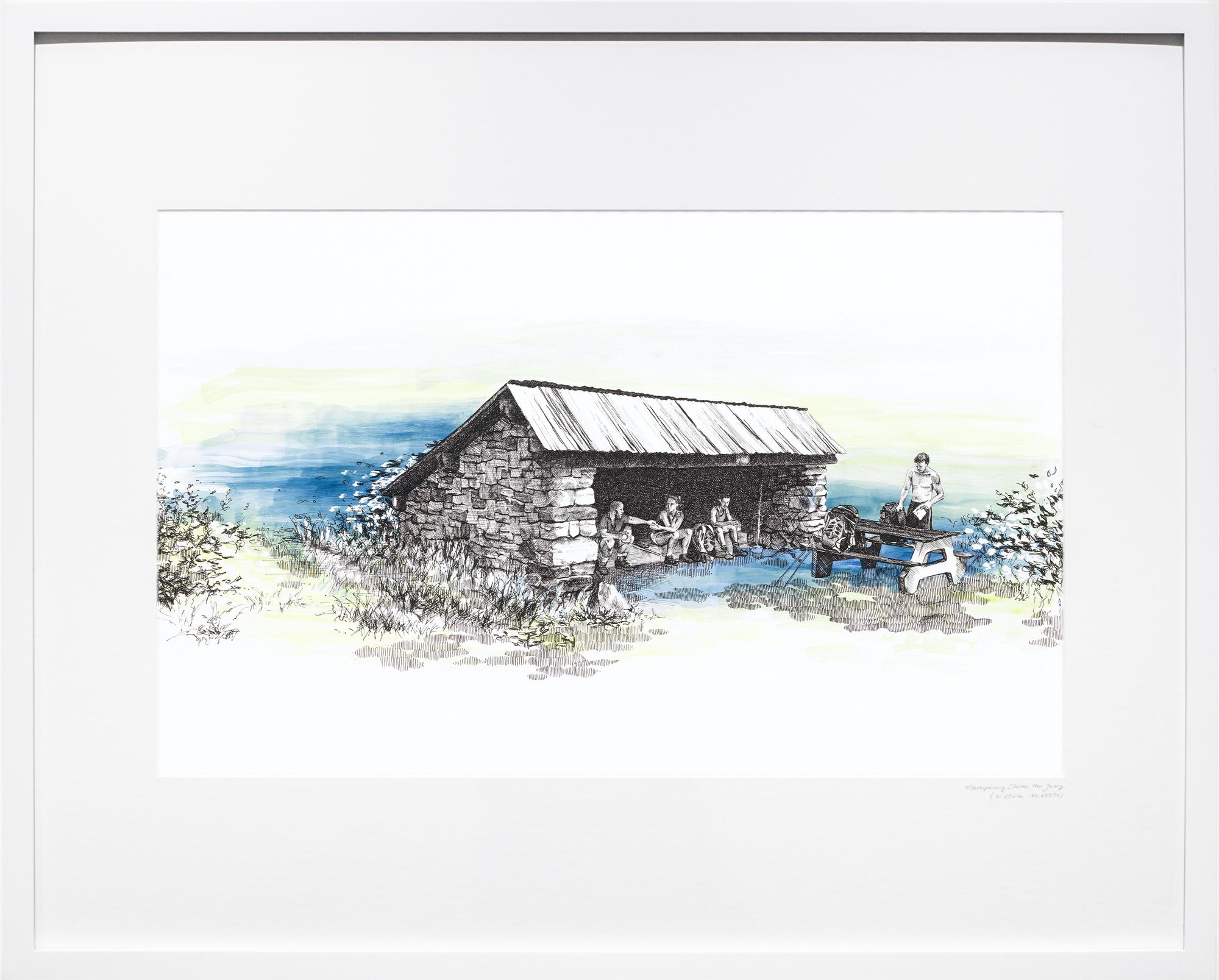 Mashipacong Shelter, New Jersey, [ 41.25216, -74.68594 ] - Art by Sarah Kaizar