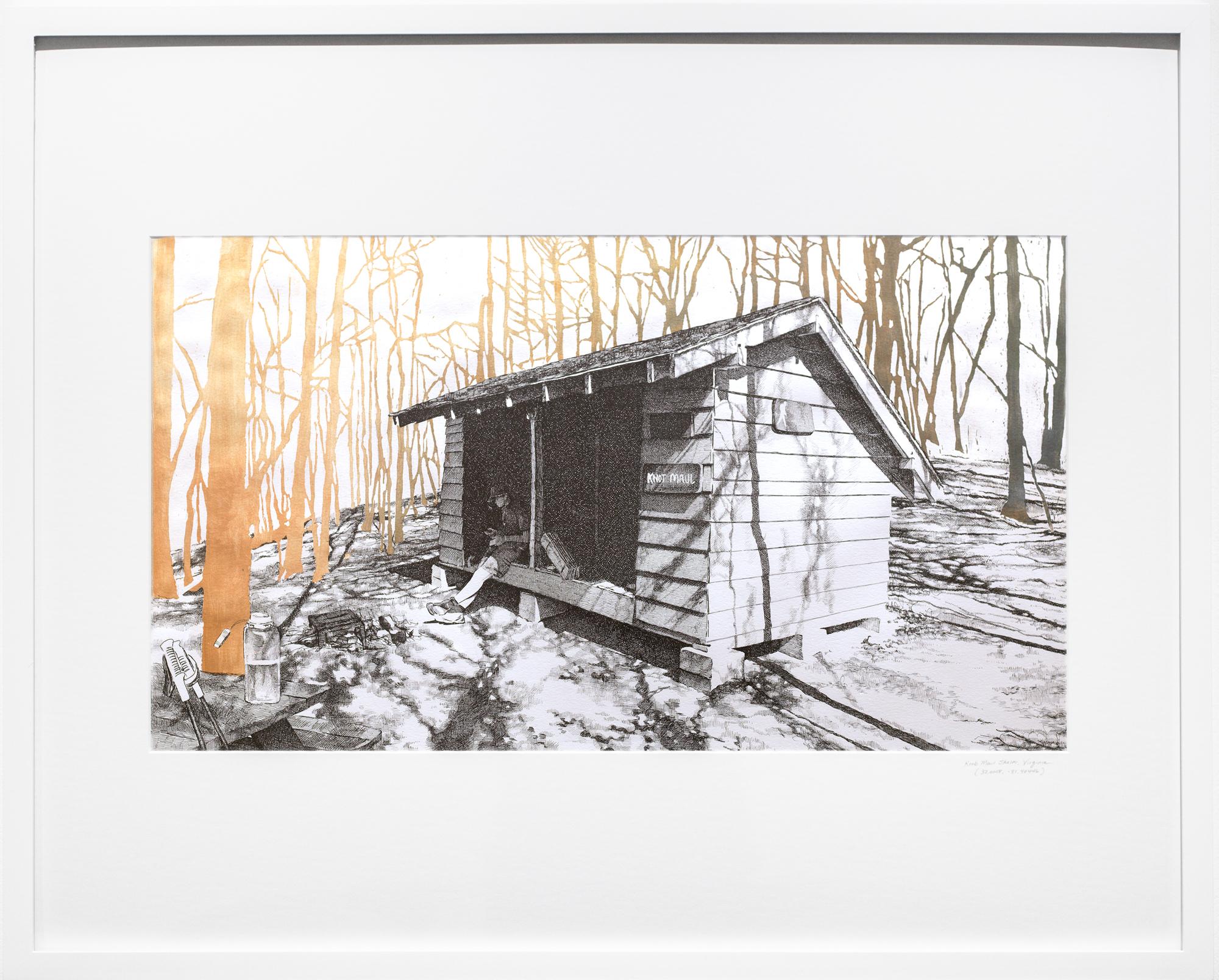 Knob Maul Shelter, Virginia, [ 37.0008, -8140446] – Art von Sarah Kaizar