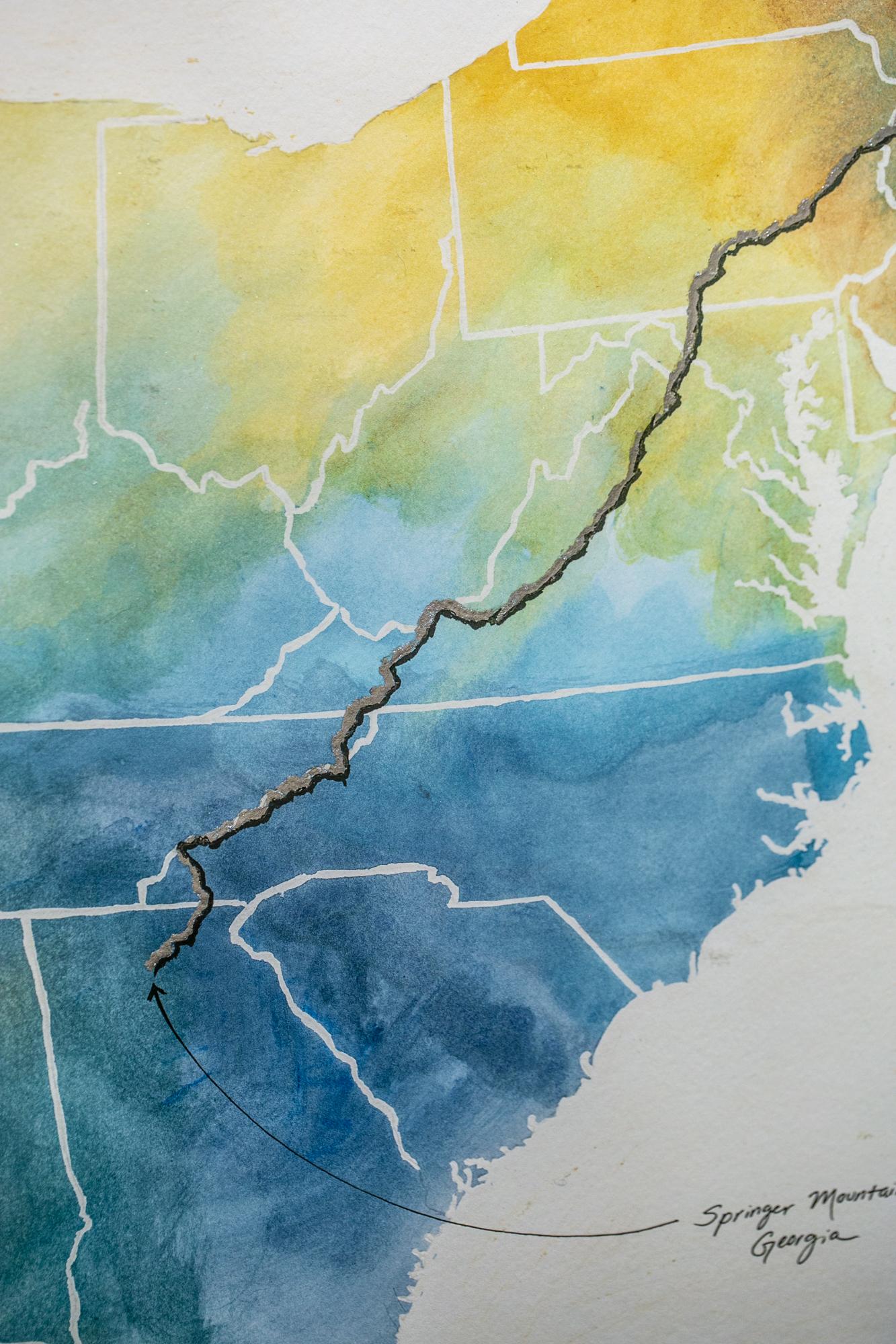 Appalachian Trail Map - Art by Sarah Kaizar