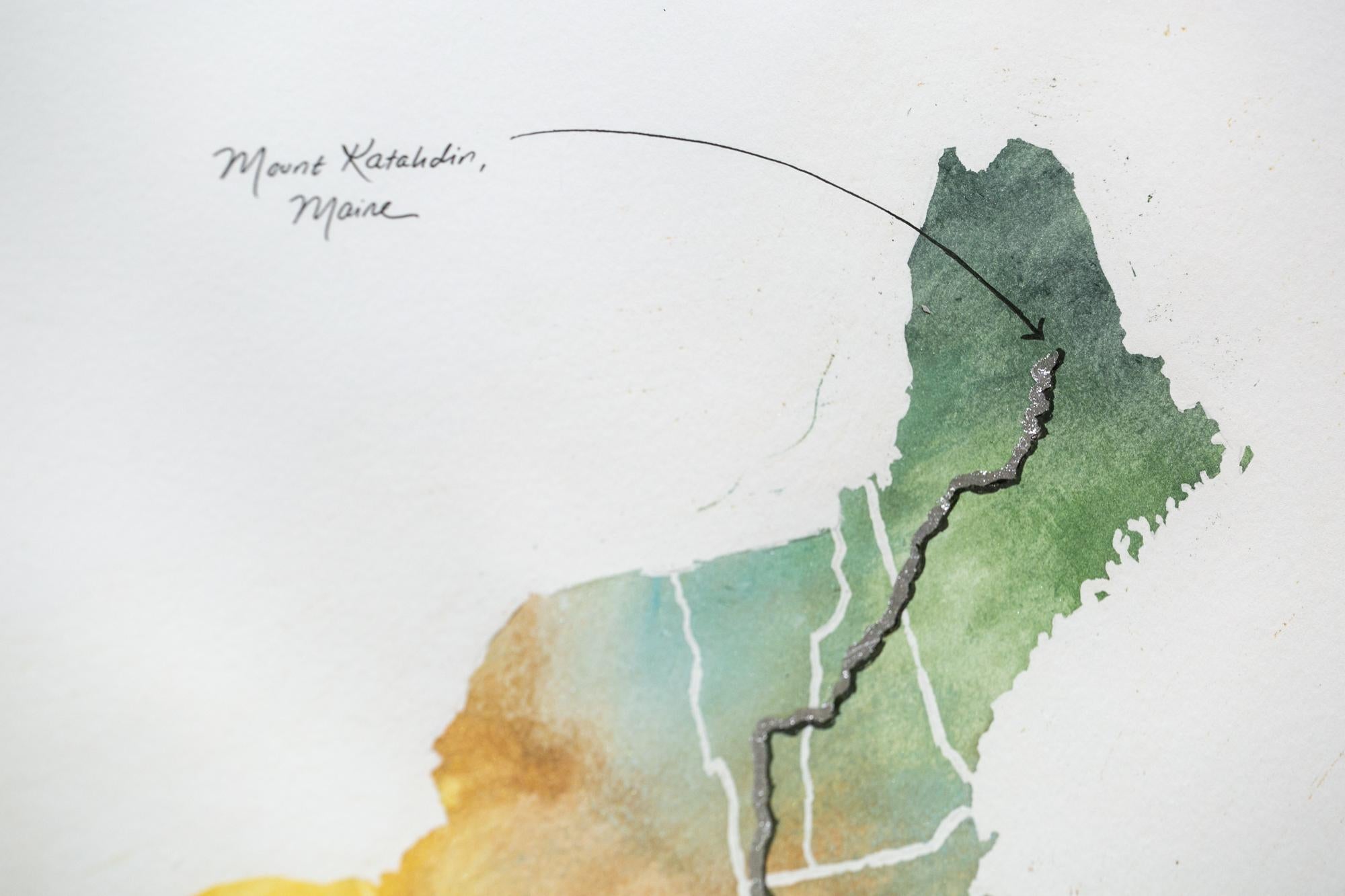 Appalachian Trail Map - Contemporary Art by Sarah Kaizar