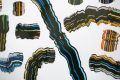 "Wicken Fen", Abstract, Colorful, Painting and Drawing, Black and Rainbow