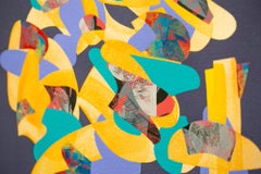 "Senza titolo 190903", Colorato, Astratto, Pittura acrilica, Grigio, Arancione, Energico