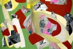 "Untitled 191102", Colorful, Abstract, Acrylic Painting, Green, Red, Yellow